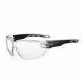 Ergodyne Skullerz VALI Anti-Scratch/Enhanced Anti-Fog Safety Glasses, Matte Black Frameless, Clear Poly Lens 59205
